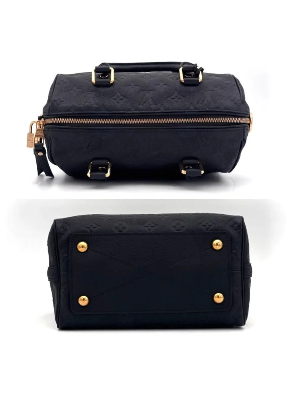 Louis Vuitton Monogram Empreinte Speedy Bandouliere 25 Noir Handbag